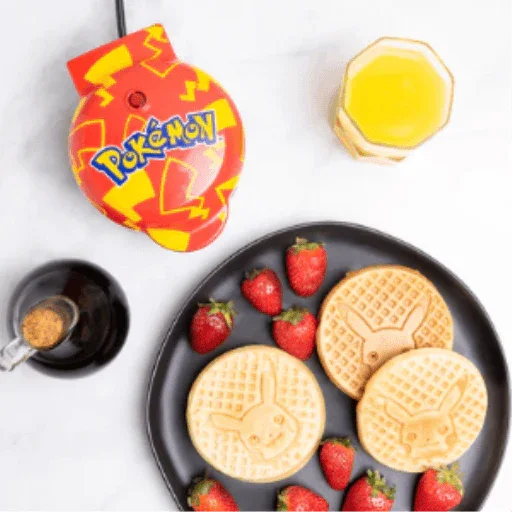 Pok?mon Pikachu 4-Inch Mini Waffle Maker ? Compact Non-Stick Waffle Baker for Quick Attacks