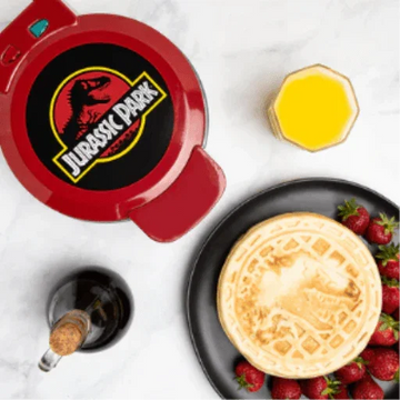 Jurassic Park 7" Waffle Maker? Iconic T-Rex Logo Non-Stick Character Waffle Iron