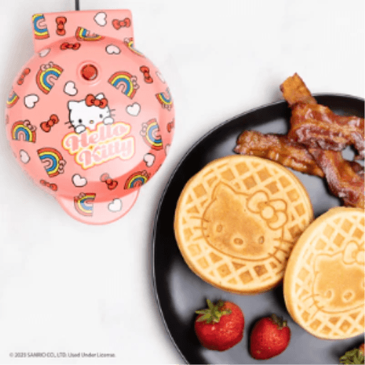 Hello Kitty Mini Waffle Maker - Compact 4-Inch Non-Stick Character Waffle Iron