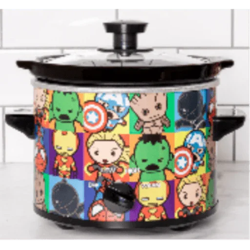 Marvel Avengers Kawaii 2-Quart Slow Cooker ? Compact Character Crock Pot for Dips and Small Meals