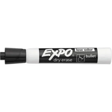 EXPO Dry Erase Marker, Low Odor Ink, Black, Bullet Tip, 1 Unit