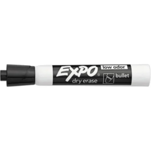 EXPO Dry Erase Marker, Low Odor Ink, Black, Bullet Tip, 1 Unit