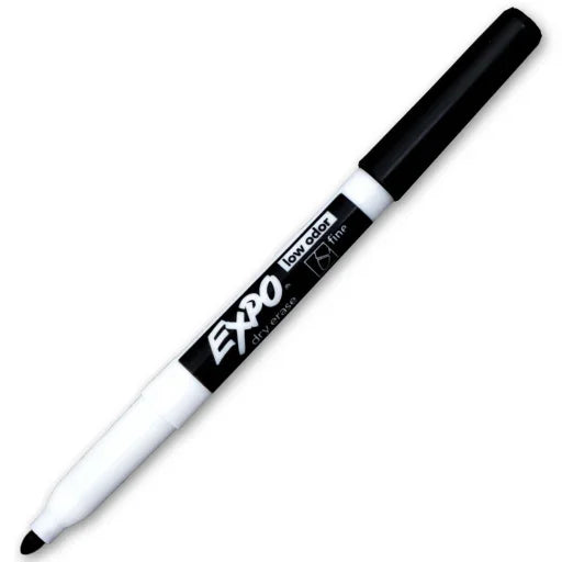 EXPO Dry Erase Marker, Low Odour Ink, Black, Fine Tip, 1 Unit
