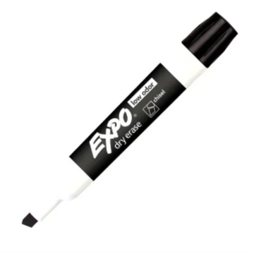 EXPO Dry Erase Marker, Low Odour Ink, Black, Chisel Tip, 1 Unit
