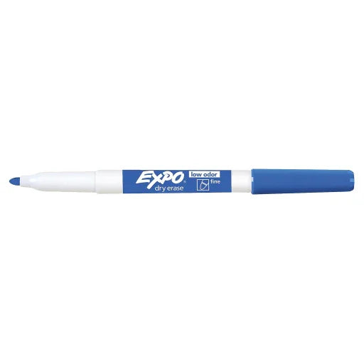 EXPO Dry Erase Marker, Low Odor Ink, Blue, Fine Tip, 1 Count