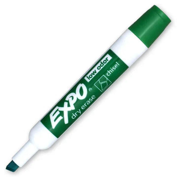 EXPO Dry Erase Marker, Low Odour Ink, Green, Chisel Tip, 1 Unit