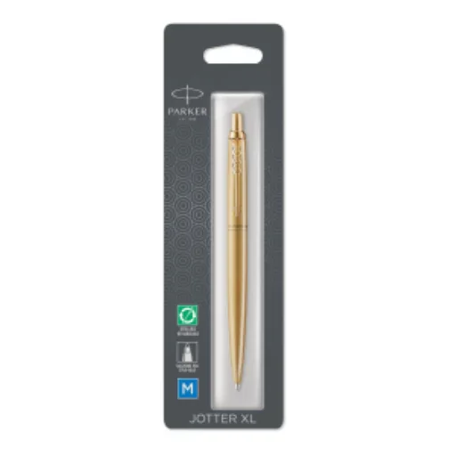 Parker Jotter XL Ballpoint Pen, Monochrome Matte Gold, Medium Point, Blue Ink, Blister Pack