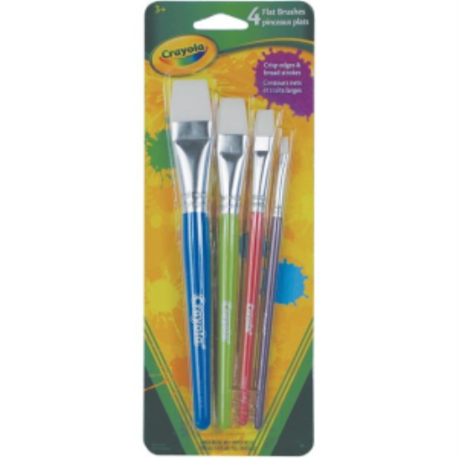 4 Assorted Flat Paint Brushes