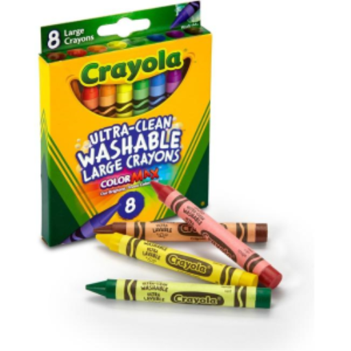8 Large Ultra Clean Washable Crayons