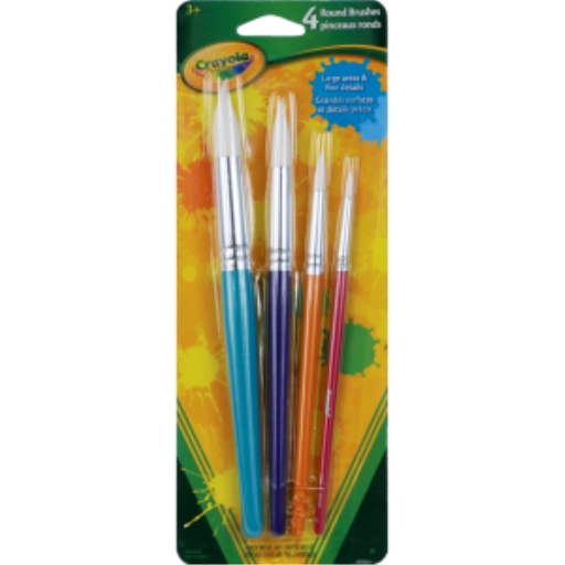 4 Assorted Round Paint Brushes