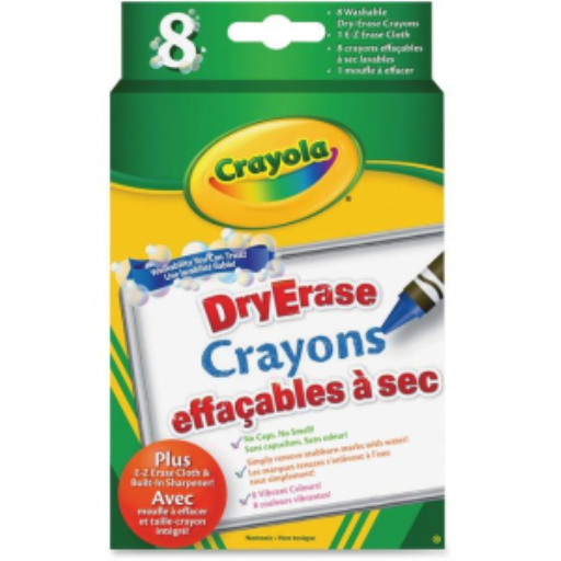8 Dry Erase Crayons, Washable Original