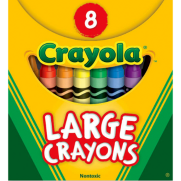 8 Large Crayons (English Only)