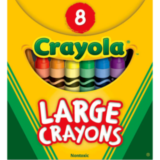 8 Large Crayons (English Only)