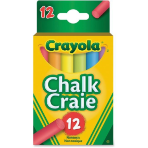12 Coloured Dustless Chalk