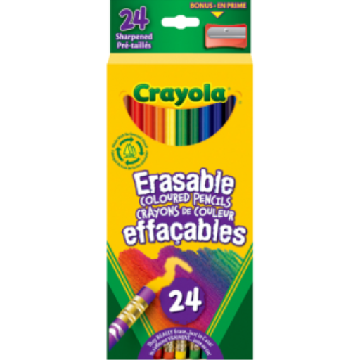 24 Erasable Coloured Pencils