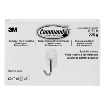 Clear Small Wire Hook, 40-ct