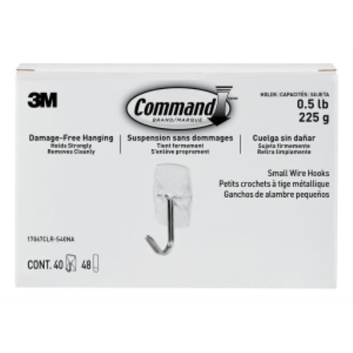 Clear Small Wire Hook, 40-ct