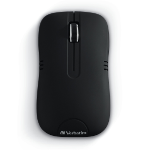 Verbatim Commuter Series Wireless Optical Mouse ? 1200 DPI, 2.4GHz Nano Receiver, Ambidextrous Design ? Matte Black (99765)