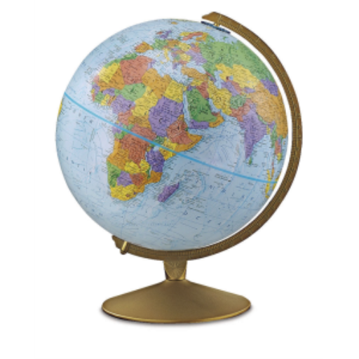 Explorer 12"/30Cm Diameter Blue Ocean Desk Globe With Metal And Semi-Meridian (English) - Distribution Conrad