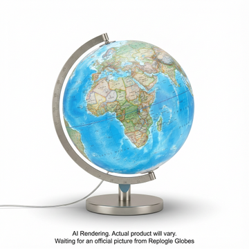 National Gegraphic Bartlett 12"/30Cm Diameter Blue Ocean Illuminated Desk Globe (English) - Distribution Conrad
