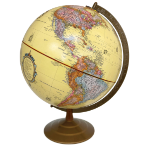 Globemaster 12"/30Cm Diameter Antique Ocean Desk Globe With Metal And Semi-Meridian (English) - Distribution Conrad