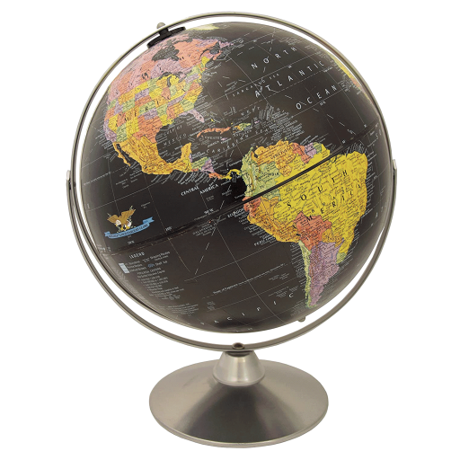 Starlight 12"/30Cm Diameter Black Ocean Desk Globe With Metal And Semi-Meridian (English) - Distribution Conrad