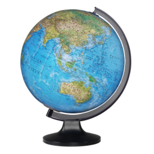 Copenhagen 12"/30Cm Diameter Blue Ocean Illuminated Desk Globe (French) - Distribution Conrad