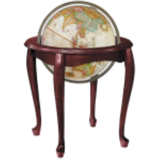 Queen Anne 16"/40.5 Cm Diameter Antique Ocean Floor Globe (English) - Ships in 2 boxes - Distribution Conrad