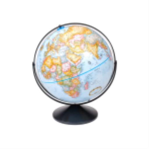 Eureka 16"/40.5Cm Diameter Blue Ocean Globe With Black Metal Full Meridan And Metal Base (English) - Distribution Conrad