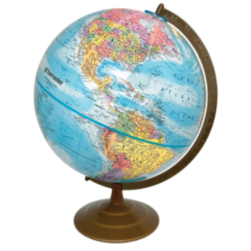 Globemaster 12"/30Cm Diameter Blue Ocean Desk Globe With Metal And Semi-Meridian (English) - Distribution Conrad