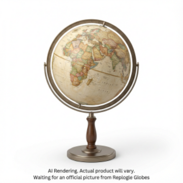 Treasury Globe 12"/30cm Diameter Antique Ocean Floor Globe With Metal and Full Meridian (English) - Distribution Conrad