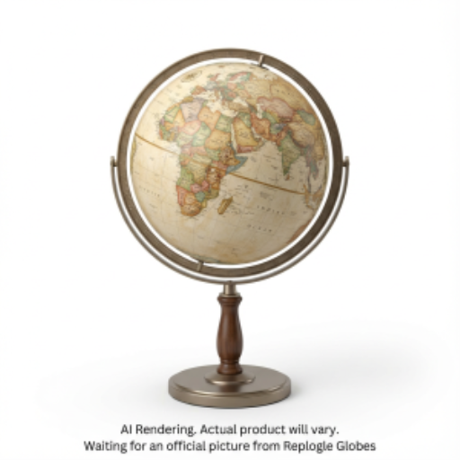 Treasury Globe 12"/30cm Diameter Antique Ocean Floor Globe With Metal and Full Meridian (English) - Distribution Conrad