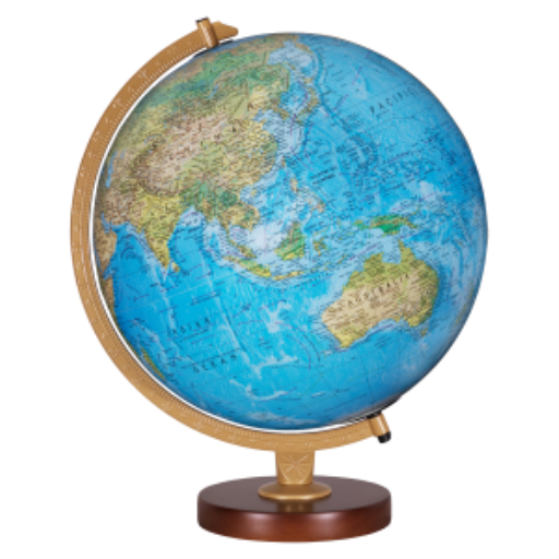 Replogle Livingston 12"/30Cm Diameter Blue Ocean Illuminated Desk Globe (English) - Distribution Conrad