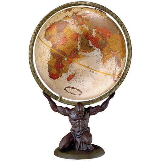 Atlas 12"/30Cm Diameter Bronze Metallic Ocean Desk Globe (English) - Distribution Conrad