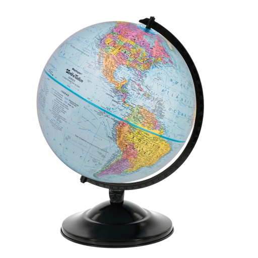 Replogle 12"/30Cm Diameter Blue Ocean Desk Globe With Black Metal And Semi-Meridian (English) - Distribution Conrad