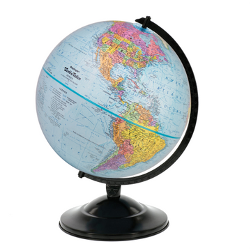 Replogle 12"/30Cm Diameter Blue Ocean Desk Globe With Black Metal And Semi-Meridian (English) - Distribution Conrad