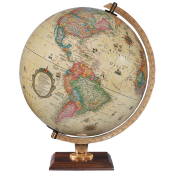 Carlyle  12"/30cm Diameter Antique Ocean Illuminated Desk Globe (French) - Distribution Conrad
