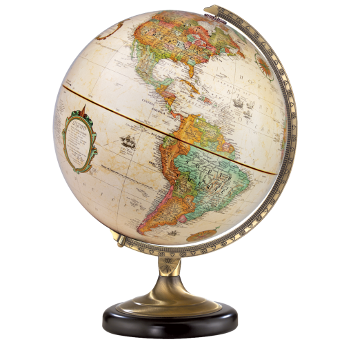 Sierra 12"/30Cm Diameter Antique Ocean Desk Globe With Metal And Semi-Meridian (English) - Distribution Conrad