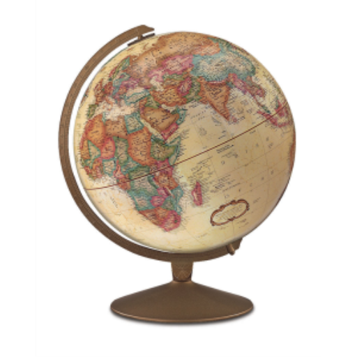 Franklin Globe 12"/30Cm Diameter Antique Ocean Desk Globe (English) - Distribution Conrad