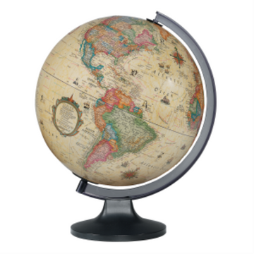 Copenhagen 12"/30Cm Diameter Antique Ocean Illuminated Desk Globe (French) - Distribution Conrad