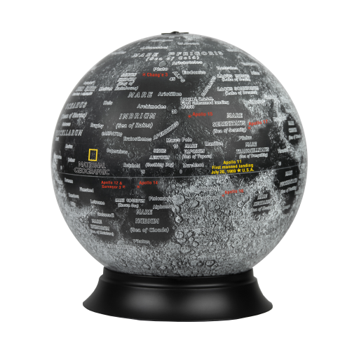 National Geographic Moon Globe 12"/30cm Diameter Illuminated Desk Globe (English) - Distribution Conrad