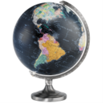 Orion 12"/30Cm Diameter Black Ocean Illuminated Desk Globe (English) - Distribution Conrad