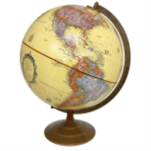 Globemaster 12"/30Cm Diameter Antique Ocean Desk Globe With Metal And Semi-Meridian (French) - Distribution Conrad