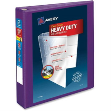 Avery View 1" HD View Binder, Purple, Gap Free D-Ring, 400 sheet capacity