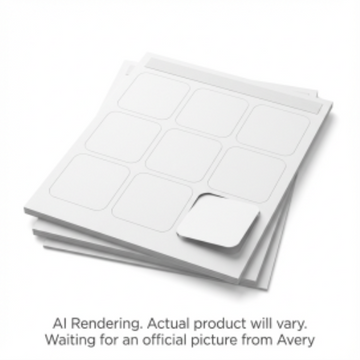 Avery Laser/Inkjet Square Business Cards with Rounded Corners, Matte White, 2" x 2", 20 sheets/pack, 180 cards/pack