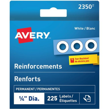 Avery? White Reinforcement Labels ¼" Diameter White / Permanent (2350)