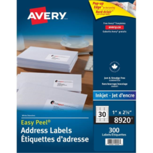 8920 WHITE, EASY PEEL, 2 5/8" X 1", PERMANENT,  10 SHEETS/EN - Distribution Conrad