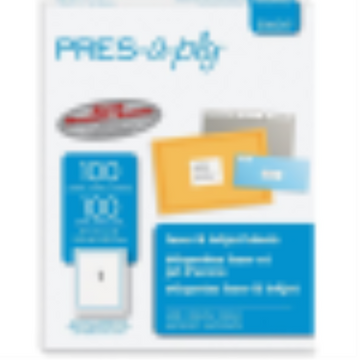 30605 PREAPPLIED LABEL, LASER, 8 1/2" X 11" WHITE, 100 LABELS
