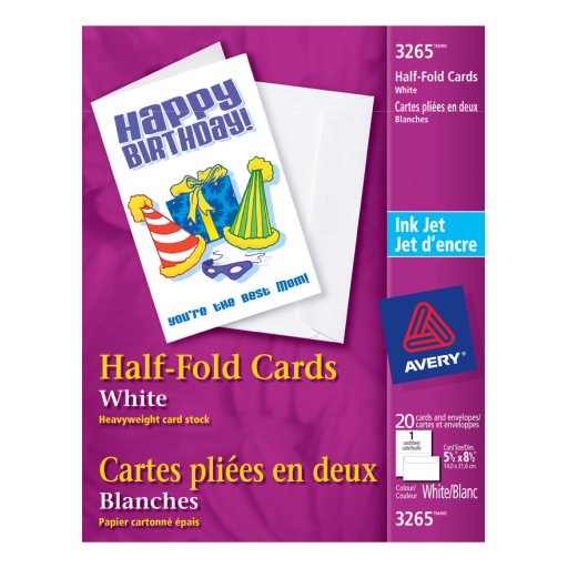 3265 HALFFOLD, 5 1/2" X 8 1/2", WHITE, 20 SHEETS/BOX, 20 CT