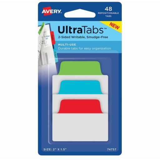 74757 AVERY ULTRATABS MULTI-USE 2" X 1-1/2" PRIMARY COLORS,